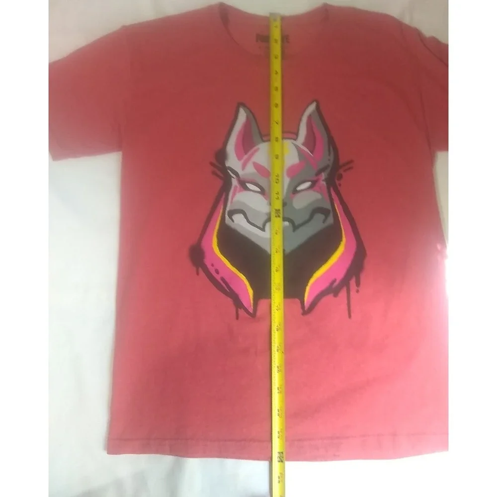 Fortnight‎ T-shirt Kid's XL (14/16) Youth Drift Mask Graphic Red Orange